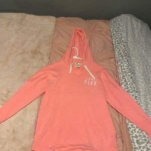 PINK V neck hoodie
